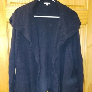 Waffle Knit Drape front Sweater